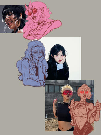 Facial Expression Practice References-Lisa ROCKSTAR Album Cover, Jang Wonyoung IVE EMPATHY Concept Images, Jeon Soyeon GOOD THING BTS Photos @tiny.pretty.J