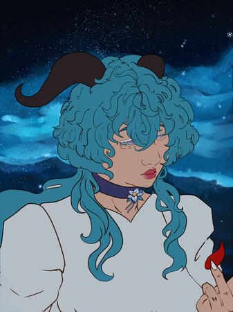 Ganyu from Genshin Impact (Flat colors, Inspired by HWAA by I-DLE)